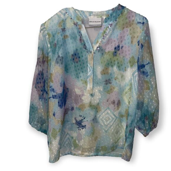 Alfred Dunner Sequins Tunic Blouse Sz 8P EUC - Picture 1 of 1
